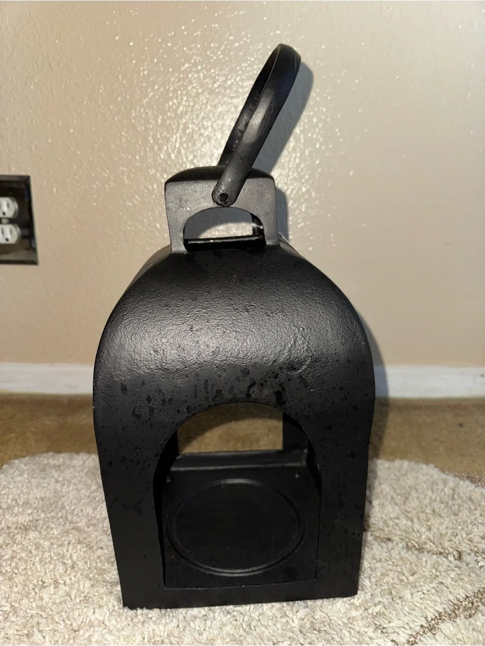 Threshold Cast Aluminum Lantern – Black 13.5” Pillar Outdoor Candle Holder NWT